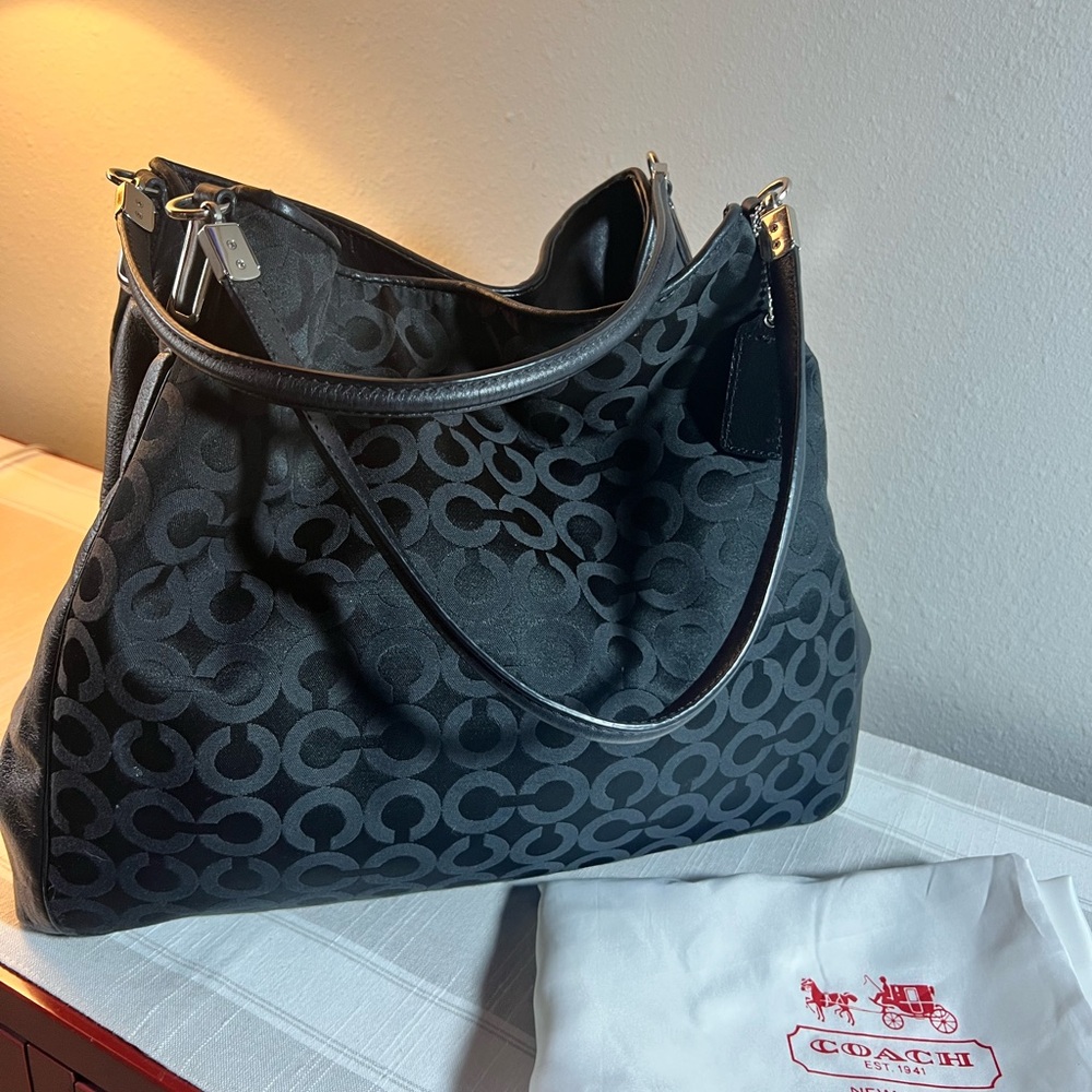 Coach Black Signature Shoulder Bag